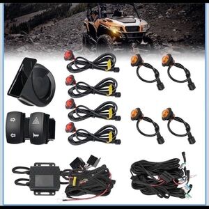 KEMIMOTO UTV Turn Signal Kit with 110D Horn￼